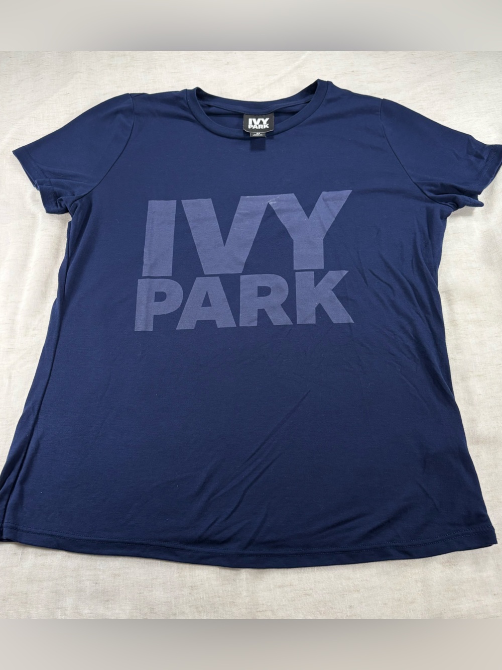 IVY PARK Navy Crewneck Logo Tee